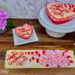 Pink and red Mother's Day cake.