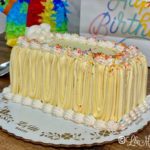 White pound bar on a wooden table.